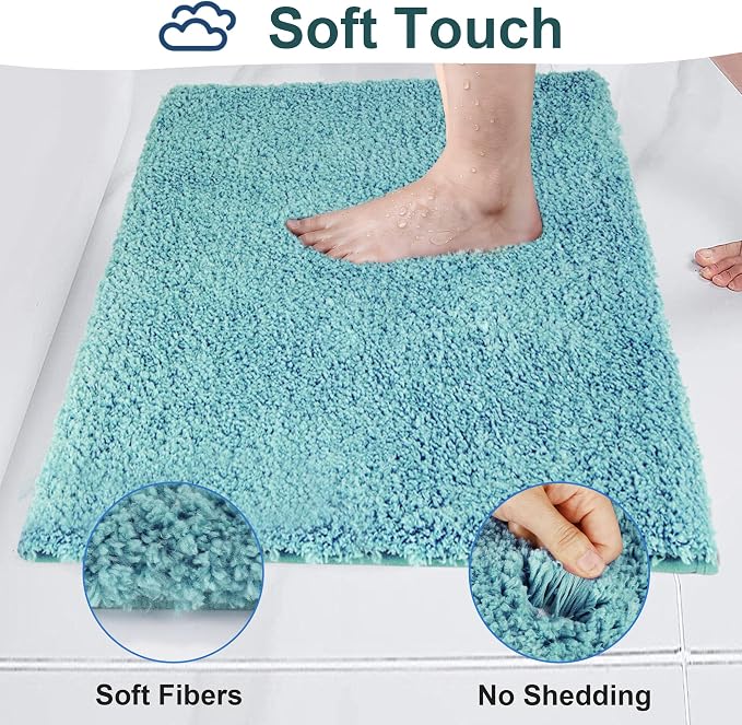 Bathroom Rugs Sets 2 Piece Non Slip Washable Bath Mat Set | Microfiber bath rug set with toilet mats for bathroom , Soft Absorbent toilet rug set TPR Rubber Backed bathroom floor mat