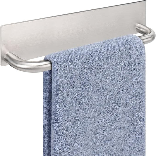 Livabber Self Adhesive Hand Towel Holder- 304 Stainless Steel Hand Towel Bar for Bathroom Kitchen Stick on Wall, Towel Ring No Drilling, 9 Inch (Brushed Nickel)
