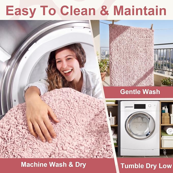 Bathroom Rugs Sets 2 Piece Non Slip Washable Bath Mat Set | Microfiber bath rug set with toilet mats for bathroom , Soft Absorbent toilet rug set TPR Rubber Backed bathroom floor mat