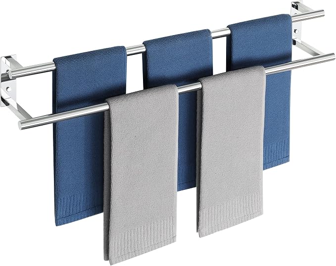 Alise 32 inch Double Towel Bar for Bathroom Wall Mounted, Polished Chrome | SUS304 Stainless Steel, Bathroom Towel Holder Towel Hanger, Towel Racks for Bathroom, Labatory, Tower Drying Rack Towel Rail