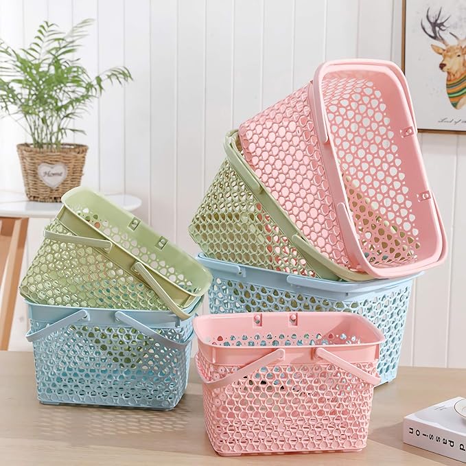 Anyoifax Portable Shower Caddy Basket Plastic Cleaning Tote with Handles Large Storage Organizer Bin for Bathroom, College Dorm, Pantry, Kitchen - Green