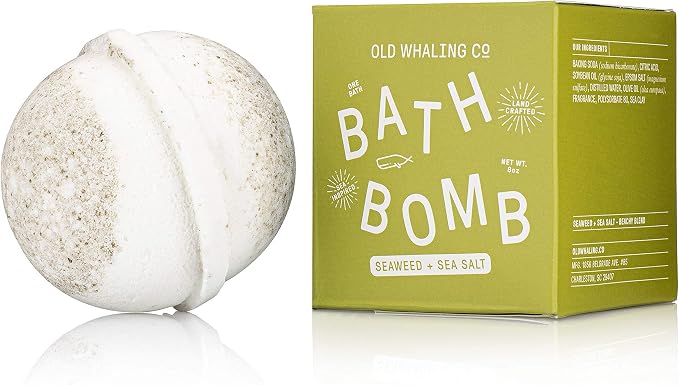 Old Whaling Co Assorted Bath Bombs – Set of 4 – Handmade Bath Soak with Epsom Salts – Cleansing, Soothing and Moisturizing Fizz – Beachy Bath and Body Products, 8 oz