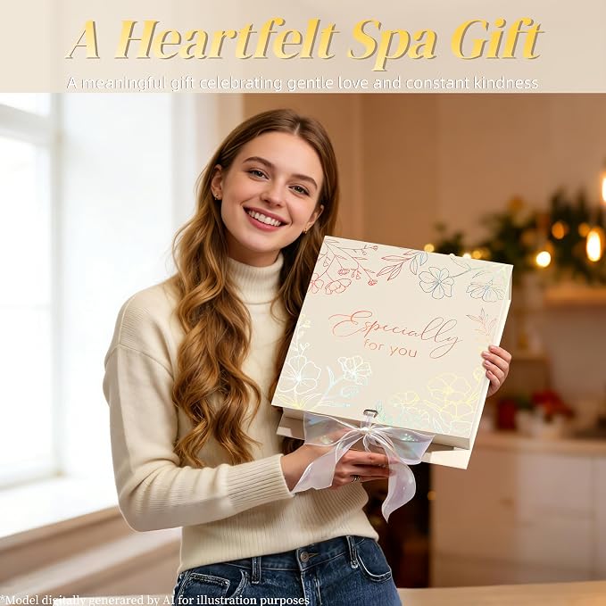 Spa Gifts Baskets for Women Bath Set Birthday Gifts for Women Self Care Kit | Honey & Almond Milk Spa Gifts Home Bath Relax Care Package, Christmas Thank You Gifts for Women Mom Her Friend Sister Teacher