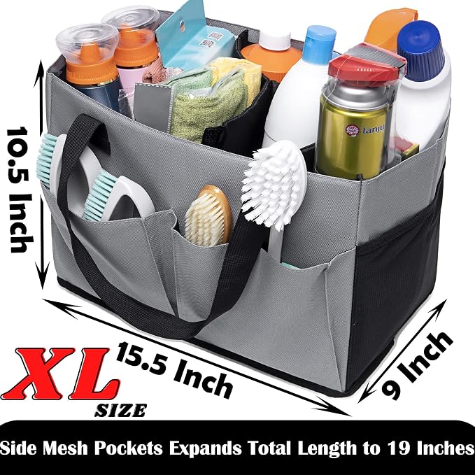 Cleaning Caddy with Handle and Shoulder Strap Organizer for Cleaning Supplies