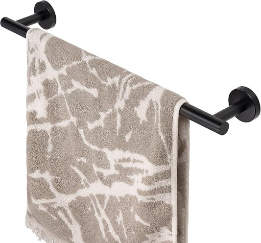 HITSLAM Matte Black 18 Inch Towel Bar for Bathroom, SUS304 Stainless Steel Bathroom Towel Rack Wall Mounted, Modern Home Decor Bath Towel Holder with Hardware Accessories (Total Length 19.8 Inch)