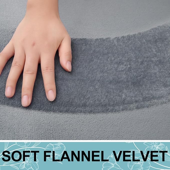 Smiry Memory Foam Toilet Rugs 20x20, Extra Soft Absorbent Bathroom Rugs | Dark Grey, Quick Dry Machine Washable Non-Slip Contour Bath Mat for Toilet