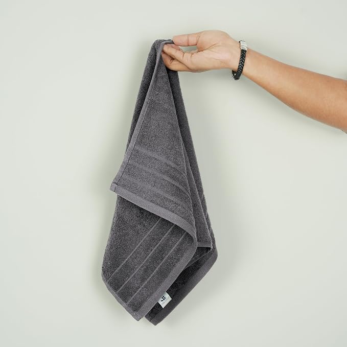 6 Piece Hand Towels Set 16 x 28 Inches, Dark Grey | 100% Cotton, Lighter Weight, Quick to Dry, 16 x 28 Inches, Super Soft & Absorbent, Perfect for Bathroom & Kitchen