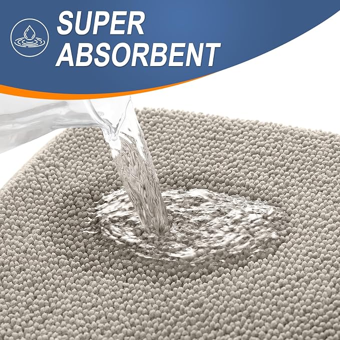OLANLY Thick Memory Foam Bathroom Rug 30x20, Absorbent Bath Mat, Warm Taupe | Soft Quick Dry Bath Rugs, Non-Slip, Machine Washable Carpet for Bathroom Floor, Tub and Shower, Home Decor Accessories