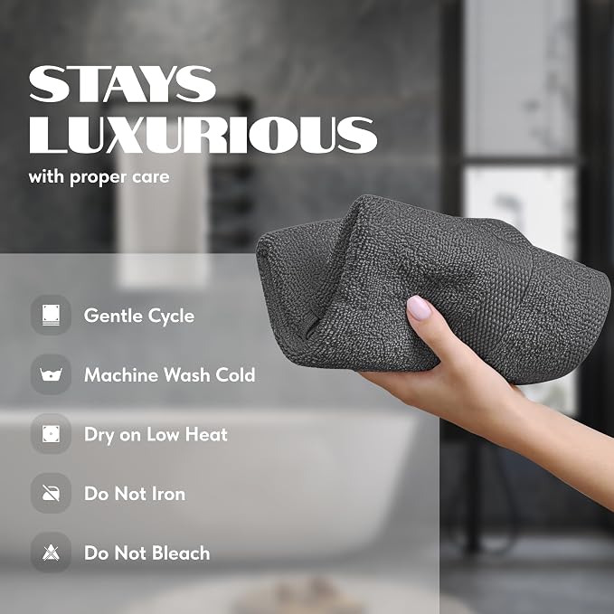 White Classic Gray Hand Towels for Bathroom [12 Pack] Cotton Hand Towel Bulk for Gym, Kitchen and Spa, 16x27 Inches Soft Highly Absorbent Quick Dry Terry Salon Towels