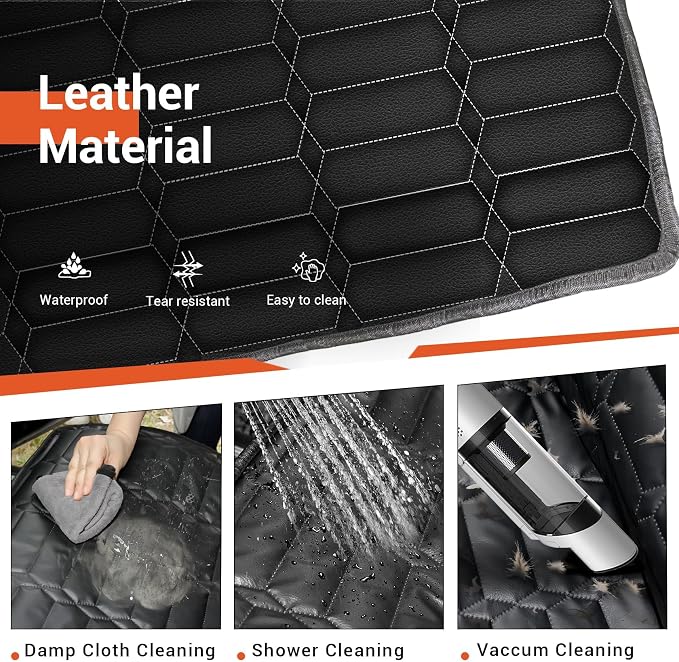 Reliadura Front Seat Covers for Dogs, Waterproof Leather Dog Car Seat Cover, Full Coverage Nonslip Scratchproof Pet Car Seat Protector, Fits Cars, Small Trucks, SUVs Bucket Seat Cover