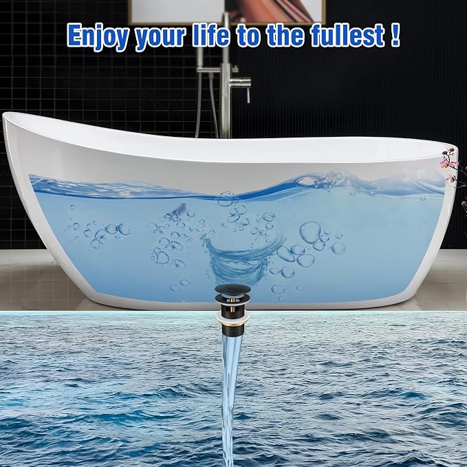 FERUERW Pop-up Drain Kit for Freestanding Bathtub Tub Drain/Stopper,Freestanding Bathtub Drain Stopper,Suitable for Most Freestanding Bathtub