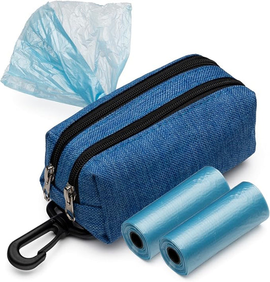 Premium Dog Poop Bag Holder for Leash - Convenient Dog Poop Bag Dispenser with Durable Design - Stylish Accessory for Easy Cleanup - Ideal for Dogs, Puppies, and Outdoor Walks - Blue