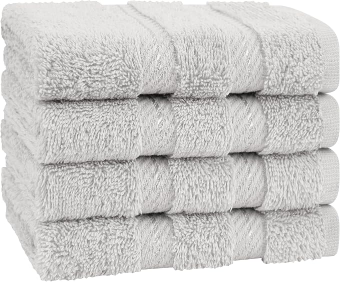 American Soft Linen 100% Cotton Luxury Turkish Towels, 4 PC Washcloth Set | Soft Absorbent Quick Dry OEKO Tex Standard 100 Certificated Durable Machine Washable Premium Hotel Quality