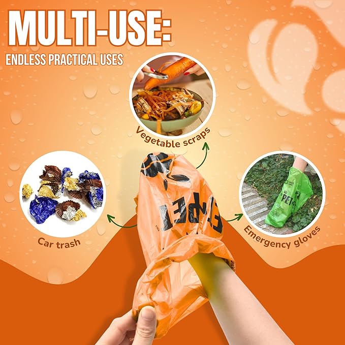 Pet N Pet Poop Bags for Dogs, 1080 Count, Plant Based, Unscented, Orange | 41%, 59% PE, Extra Thick, 9 x 13, Waste, Leak-Proof, Tear-Resistant, Easy-Tear Design, Durable, Reliable, dog waste bags