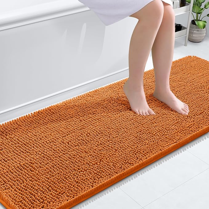 OLANLY Bathroom Runner Rugs 70x24, Extra Soft Absorbent Chenille Bath Rugs | Clay, Quick-Drying Rubber Backing, Machine Washable Long Bath Mat for Bathroom Floor, Tub and Shower, Home Decor Accessories