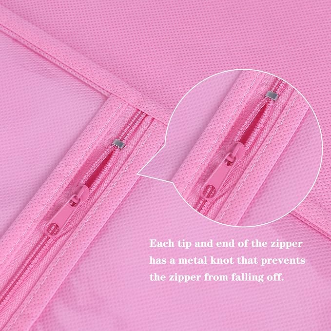 Wig Storage Bags with Hanger - Hair Extension Holder for Styling - Transparent Organizer Set (3PCS/PINK)