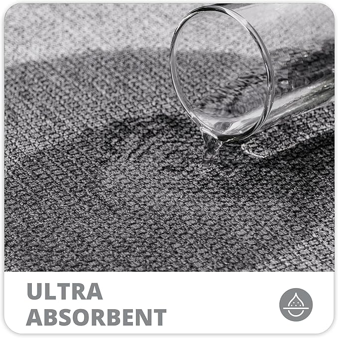 Bosap Bath Mat Set 2 Pieces,Ultra Thin Bathroom Rugs,Rubber Toilet Rugs | Non Slip,Quick Dry,Machine Washable,Low Pile,Absorbent,Shower,Sink,Bathroom Decor.(Grey,17"x27" Plus 20"x24"U Shaped)