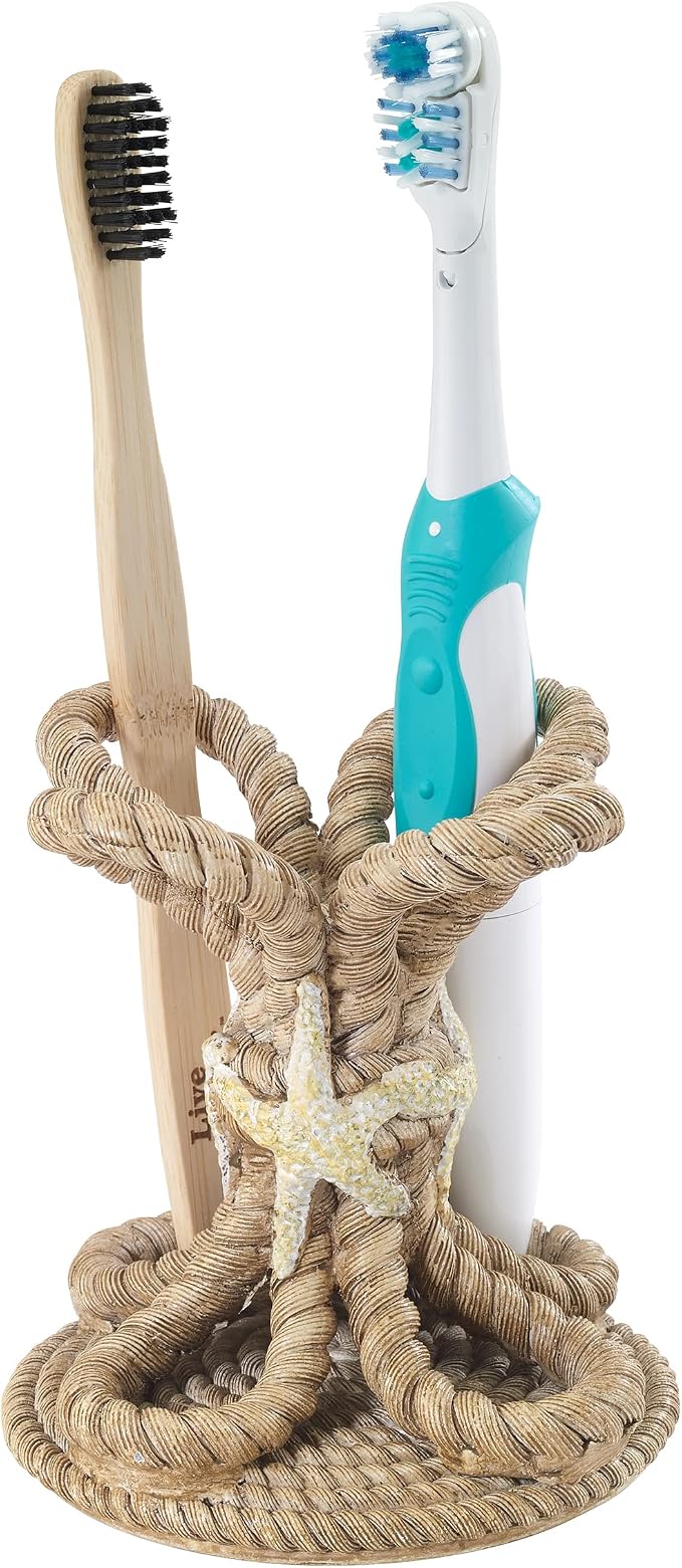 Avanti Linens - Toothbrush Holder, Guest Bathroom Essentials, Beach Inspired Bathroom Decor (Beachcomber Collection)