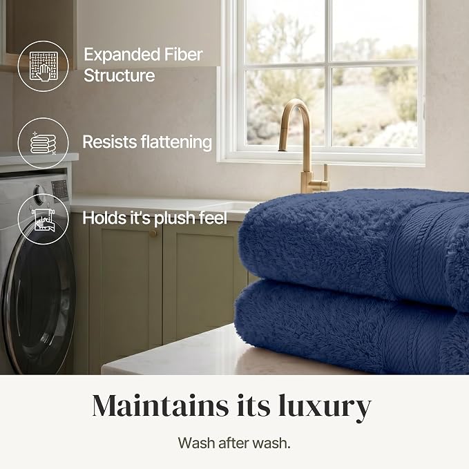 Modern Threads 4-Pack SpunLoft Bath Sheet Navy 35x66