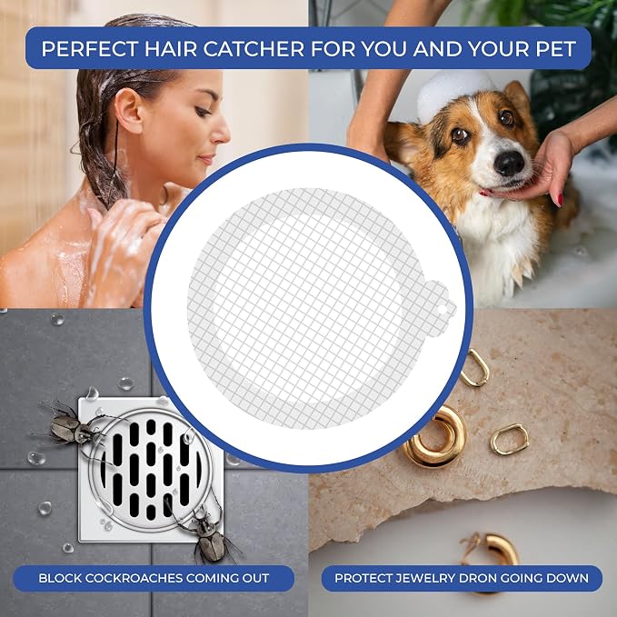 35 Pack Hair Catcher Shower Drain Disposable Mesh Stickers (Hair Catcher Single Ear)