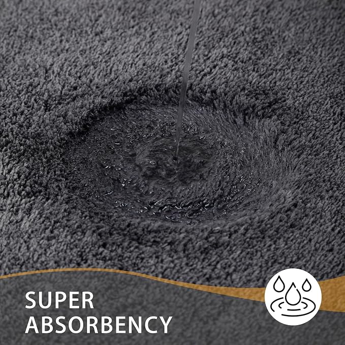 MINIDEAR Bathroom Rugs 36x24 Volcanic Gray - Thick Memory Foam Bath Mat, Ultra Soft & Plush Fluffy, Non-Slip, Quick Dry, Absorbent Washable Floor Microfiber Mat for Tub, Home Decor Accessories
