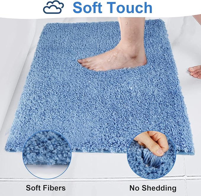 Bathroom Rugs Sets 2 Piece Non Slip Washable Bath Mat Set | Soft Absorbent bathroom mat set Microfiber bathroom floor mat Rubber Backed bath rug set for Floor, Tub and Shower