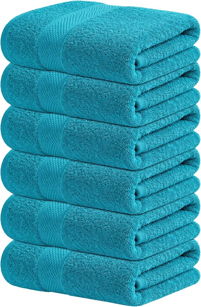 Infinitee Xclusives 100% Cotton Hand Towels for Bathroom - Set of 6 | Ultra Soft, Absorbent & Quick-Drying |16x28 inches| Luxury Hand Towel Set |600 GSM| Gym, Shower, Spa & Hotel Use