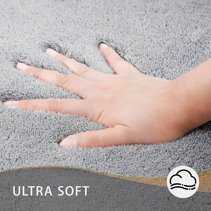 MINIDEAR Bathroom Rugs 47x24 Dark Gray - Thick Memory Foam Bath Mat, Ultra Soft & Plush Fluffy, Non-Slip, Quick Dry, Absorbent Washable Floor Microfiber Mat for Tub, Home Decor Accessories