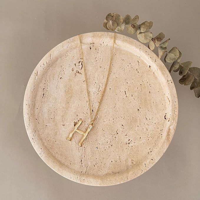 Real Travertine Tray for Jewelry, 7.9 Inch Round Marble Tray Trinket Dish, Vanity Tray for Women's Gift, Decorative Tray for Bathroom Kitchen Counter, Nightstand, Dresser, Table & Home Decor(Beige)
