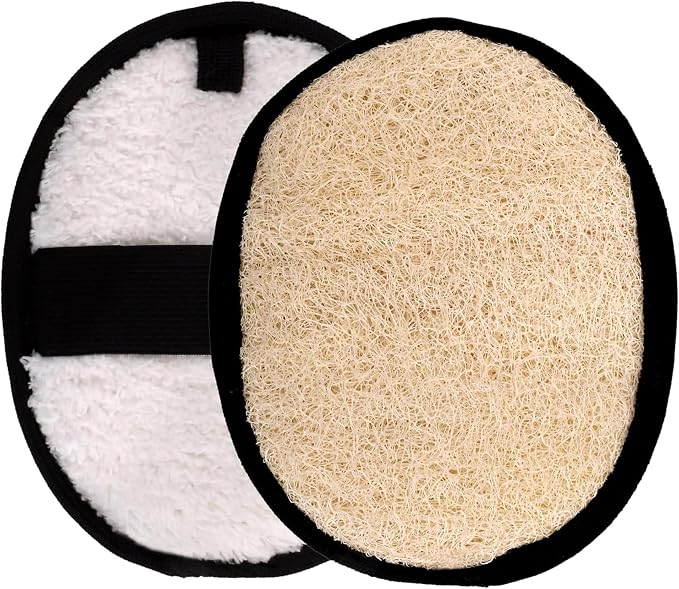 SERRENTO Loofah Body Scrubber, Shower Loofah for Men, Luffa Sponge 2PCS | Made from natural Egyptian luffa fibers to gently exfoliate skin and leave your body feeling clean and refreshed