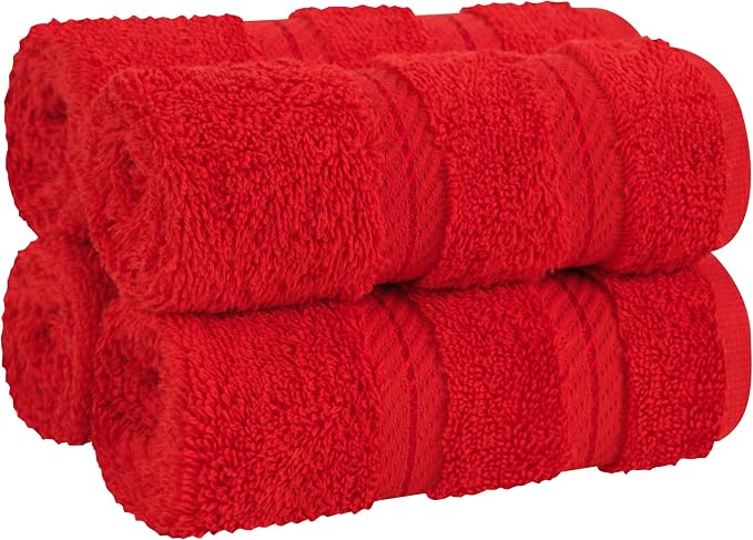 American Soft Linen 100% Cotton Luxury Turkish Towels, 4 PC Washcloth Set | Soft Absorbent Quick Dry OEKO Tex Standard 100 Certificated Durable Machine Washable Premium Hotel Quality