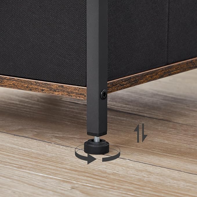 HOOBRO Corner Cabinet, 4-Tier Corner Shelf Stand with 2 Drawers,Bathroom Floor Cabinet, Narrow Storage Cabinet, for Bathroom, Living Room, Rustic Brown and Black BF87CW01