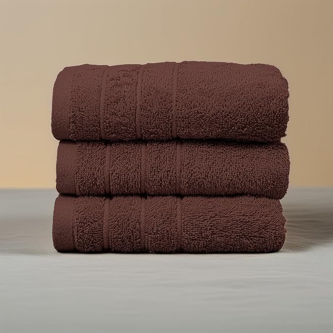 6 Piece Hand Towels Set 16 x 28 Inches, Brown | 100% Cotton, Lighter Weight, Quick to Dry, 16 x 28 Inches, Super Soft & Absorbent, Perfect for Bathroom & Kitchen