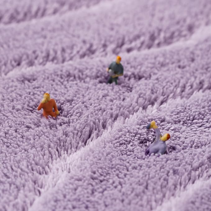 MINIDEAR Bathroom Rugs 24x17 Purple - Thick Memory Foam Bath Mat, Ultra Soft & Plush Fluffy, Non-Slip, Quick Dry, Absorbent Washable Floor Microfiber Mat for Tub, Home Decor Accessories