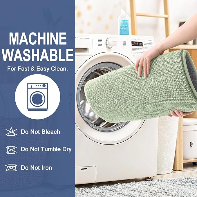 OLANLY Memory Foam Small Bathroom Rug 24x16, Absorbent Bath Mat, Sage Green | Soft Quick Dry Bath Rugs, Non-Slip Carpet, Machine Washable Mat for Bathroom Floor, Tub and Shower, Home Decor Accessories