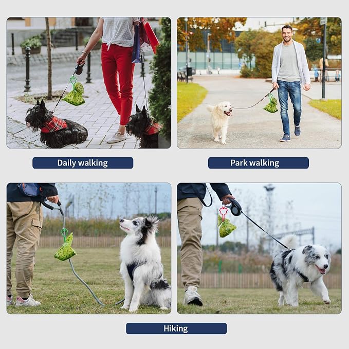 Dalzom® 2Pcs Dog Poop Bag Holder, Waste Bag Holder Carrier for Leash, Dog Poop Bag Dispenser for Walking Running Bicycle Accessory (Gray)