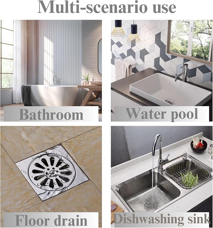 20 Pcs Disposable Shower Drain Hair Catcher Mesh Stickers | Bathroom Drain Trap Fine Mesh, Kitchen Drain Strainer, Fits Dishwasher, Fits Microwave, Freezer, Refrigerator