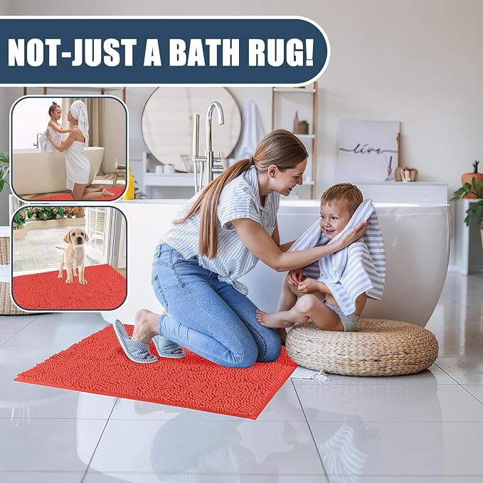 Bathroom Rugs Sets 3 Piece with Toilet Seat Cover 19.5"x 18.5" | Machine Washable Bath Rug Set with Tpr Non Slip Rubber Backing Solid Bath Mat Set for Luxury Bathroom Decoration