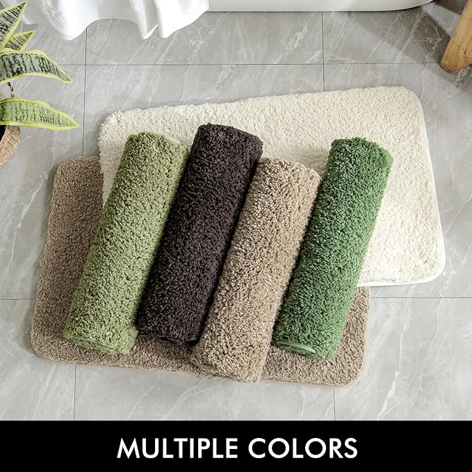 MIULEE Brown Soft Bathroom Rugs Set 2 Piece Soft Bath Mats 20x30 Inch | Soft Absorbent Microfiber Bath Rugs, Non Slip, Quick Dry, Fluffy Bath Rugs for Bathroom Floor Tub Showers, Machine Washable