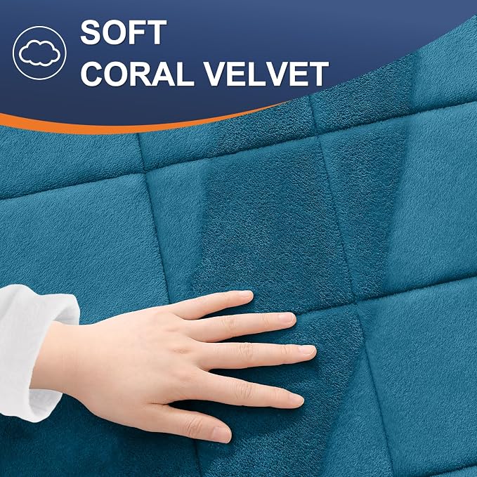 OLANLY Memory Foam Toilet Rugs U-Shaped 24x20, Ultra Soft and Absorbent | Peacock Blue, Quick Dry Commode Contour Rugs, Machine Washable, Comfortable Bathroom Contour Bath Mats for Toilet Base