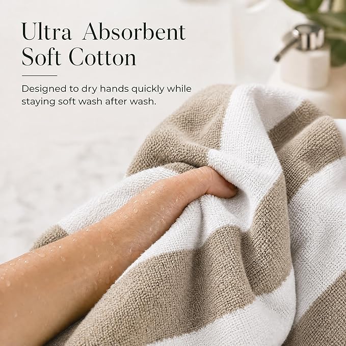 Decorative Hand Towels Set of 2 - Soft Boho Cotton for Bathroom or Kitchen | Absorbent, Lightweight and Quick Drying - Perfect to Elevate Any Bath Decoration at Home