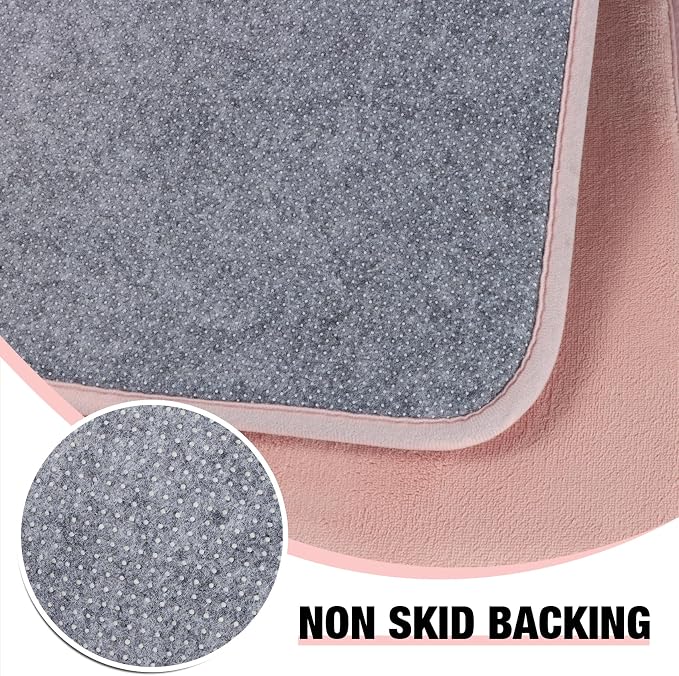 Pink Memory Foam Bath Mat Long 24x60 Bathroom Runner Rug Non Slip Washable | Soft Absorbent Microfiber Bathroom Carpet Thin Bathrug