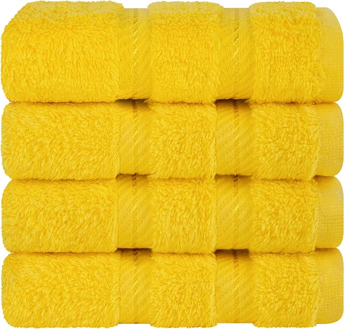 American Soft Linen 100% Cotton Luxury Turkish Towels, 4 PC Washcloth Set | Soft Absorbent Quick Dry OEKO Tex Standard 100 Certificated Durable Machine Washable Premium Hotel Quality