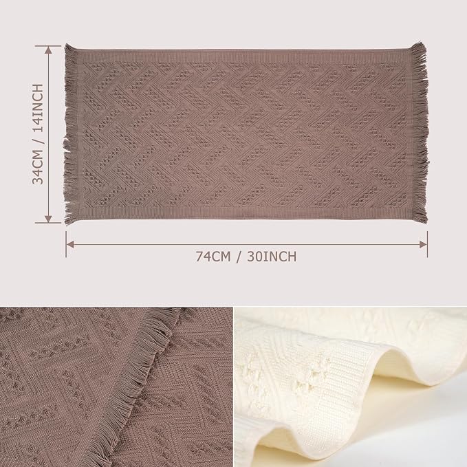 Luxury Decorative Hand Towels Bathroom: Boho Home Deco (Cream, 14"x30") | 2 Packs 14X30 100% Cotton Turkish Absorbent Soft Face Towel Set for Kitchen Hotel Spa Farmhouse Guest Tea Gift