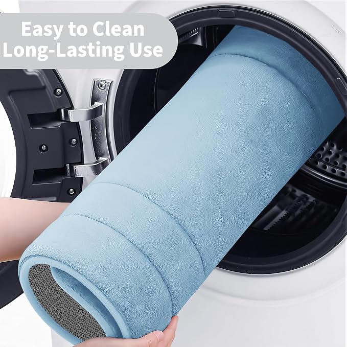 Cupic Cupid Memory Foam Bath Mat 24"×36"，Non Slip Bathroom Rugs，Light Blue | Soft Touch, Cushioned Comfort, Non Slip Bathroom Mat, Super Absorbent & Quick Dry, Machine Washable for Shower, Tub & Vanity