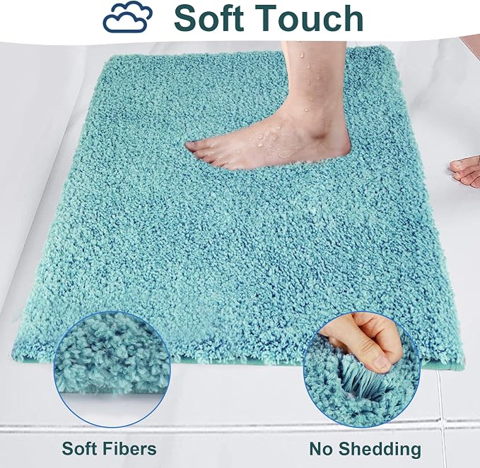 Bathroom Rugs Sets 3 Piece Non Slip Washable Bath Mat Set | Microfiber bath rug set with toilet mats for bathroom , Soft Absorbent toilet rug set TPR Rubber Backed bathroom floor mat