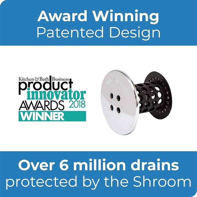 TubShroom Tub Drain Hair Catcher Combo Pack with Silicone Stopper, Black Chrome – Protector and for Bathroom Drains, fits any standard bathtub drain measuring 1.4” to 1.8” wide