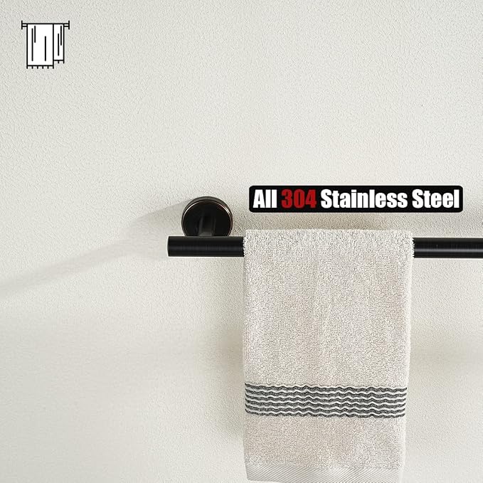 JQK Oil Rubbed Bronze Towel Bar, 24 Inch 304 Stainless Steel Thicken 0.8mm Towel Rack Bathroom, Towel Holder Wall Mount, Total Length 27 Inch, TB110L24-ORB