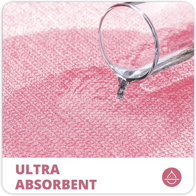 Bosap Bath Mat,Ultra Thin Bathroom Runner Rugs,Large Bath Mats for Bathroom,Quick Dry,Non-Slip,Machine Washable,Low Pile,Bath Rug,Shower Outside,Sink,Home Decor Accessories.Pink,3'x4'(36x48inch)