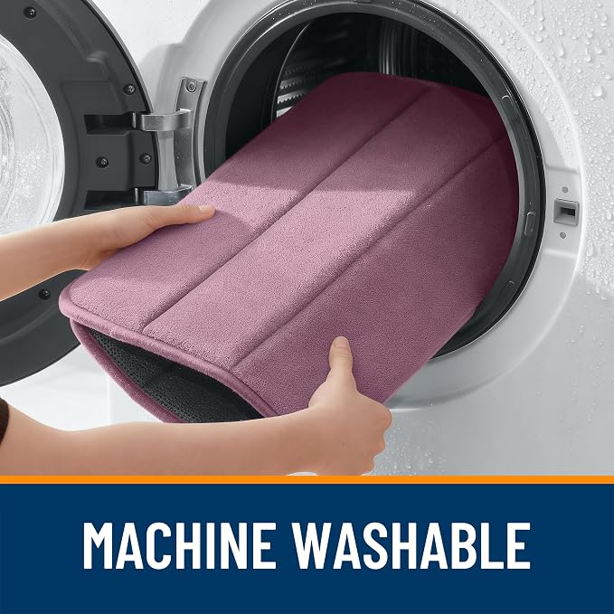 OLANLY Memory Foam Large Bath Mat 40x24, Super Soft Absorbent Bathroom Rugs | Deep Plum, Quick Dry Bath Rug, Machine Washable Shower Floor Mats, Bathmat Carpet for Bathroom Floor, Tub and Shower